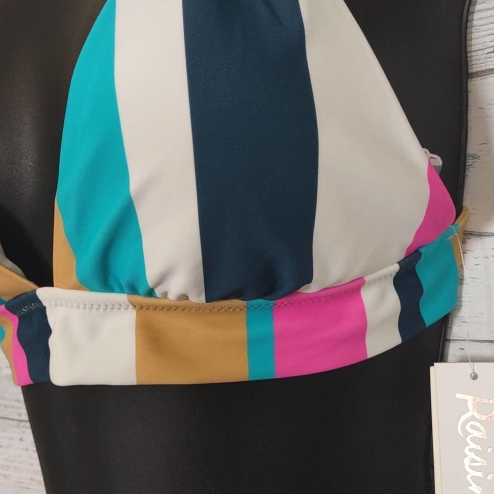 Raisins Belle Mar Miami Tie Back Bikini Swim Top Large Navy - Picture 5 of 10